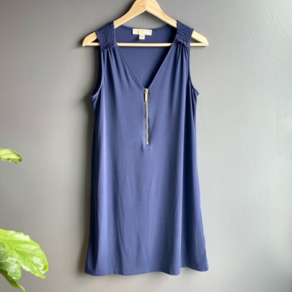 MICHAEL Michael Kors Navy‎ Blue Zip Dress- Women's size Small